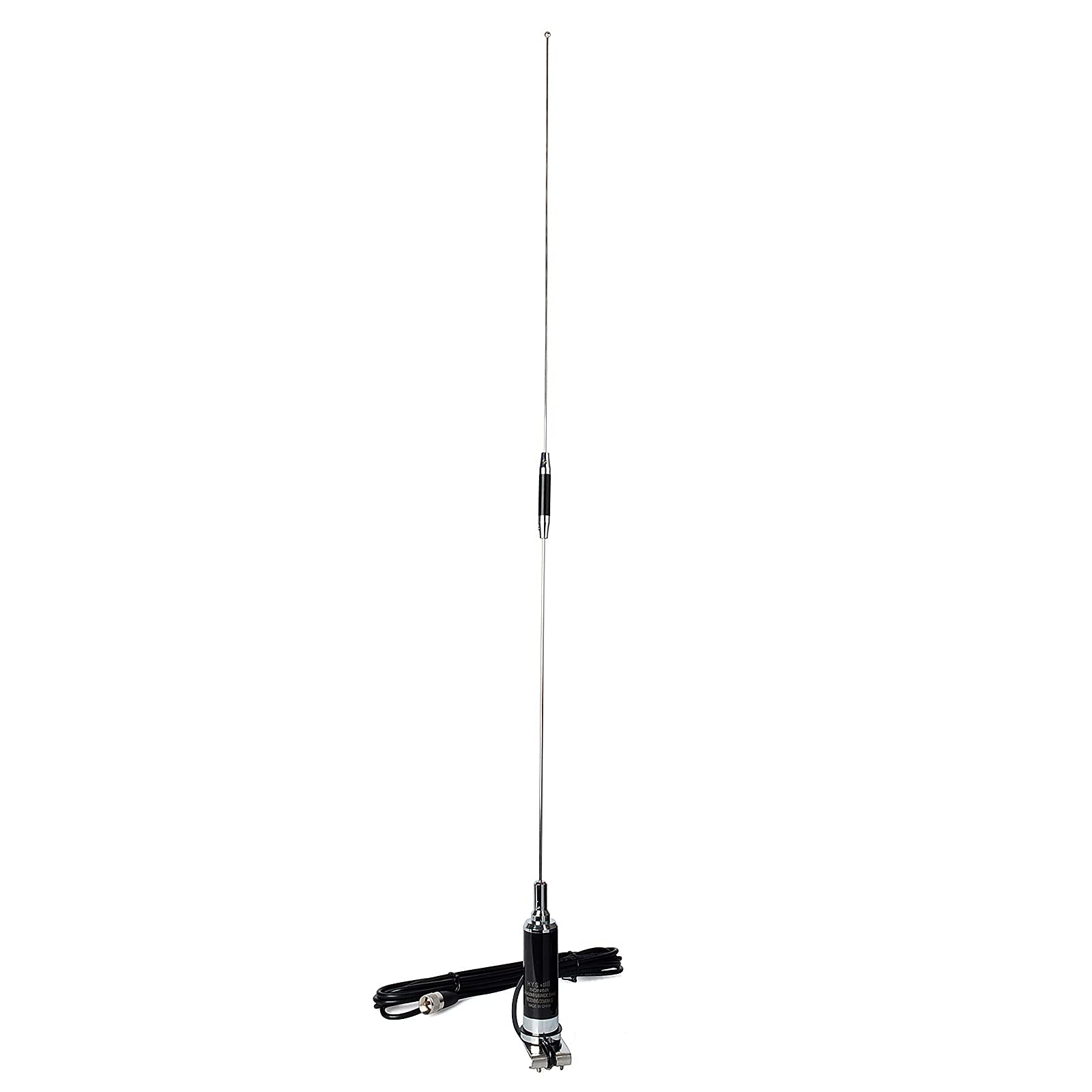 UAYESOK Dual Band NMO Antenna SDN5B 37.5inch, 100W Wide Band Mobile Antenna VHF/UHF Loading Coil Stainless Steel Whip W/TCJ-N2 NMO Trunk Lip Mount