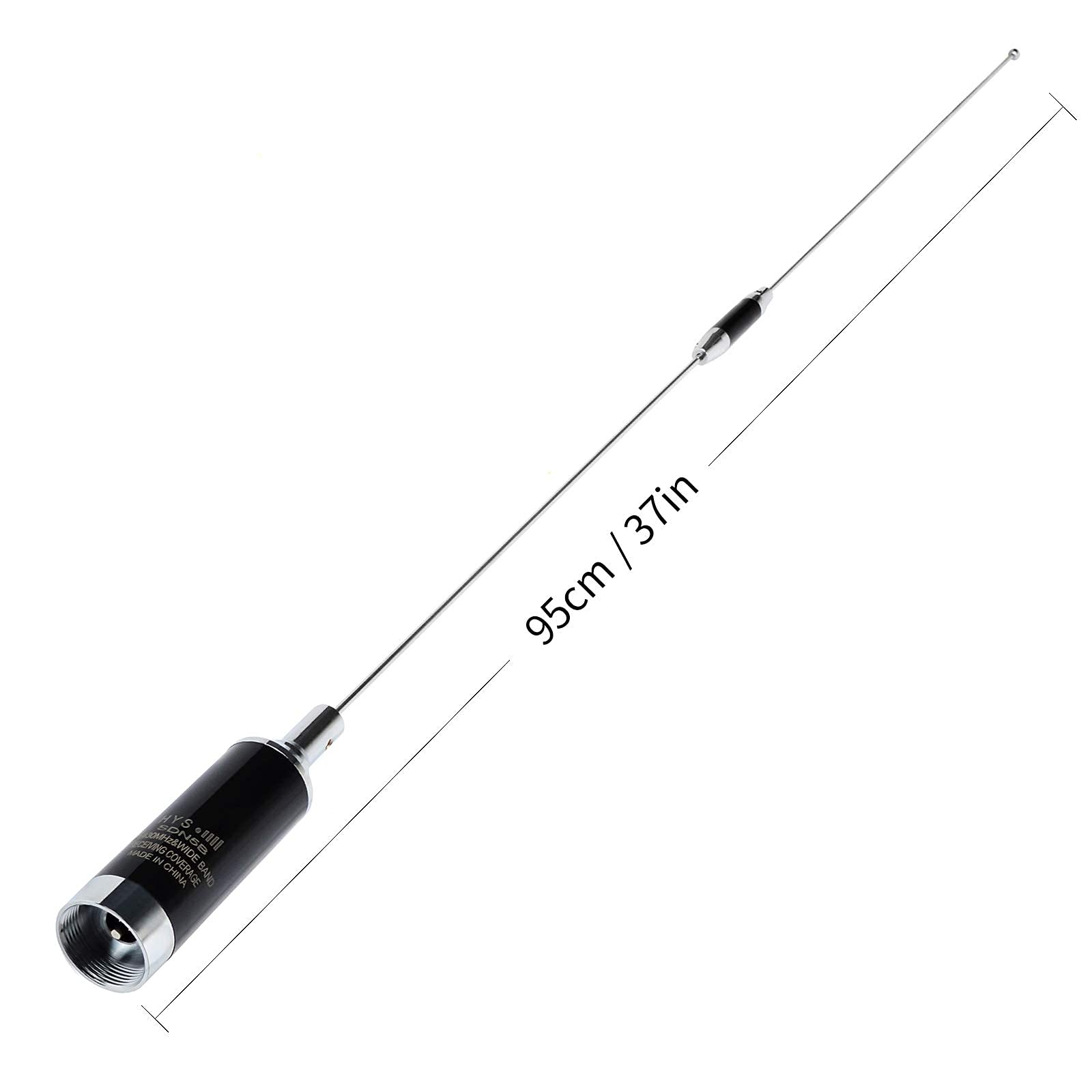 UAYESOK Dual Band NMO Antenna SDN5B 37.5inch, 100W Wide Band Mobile Antenna VHF/UHF Loading Coil Stainless Steel Whip W/TCJ-N2 NMO Trunk Lip Mount