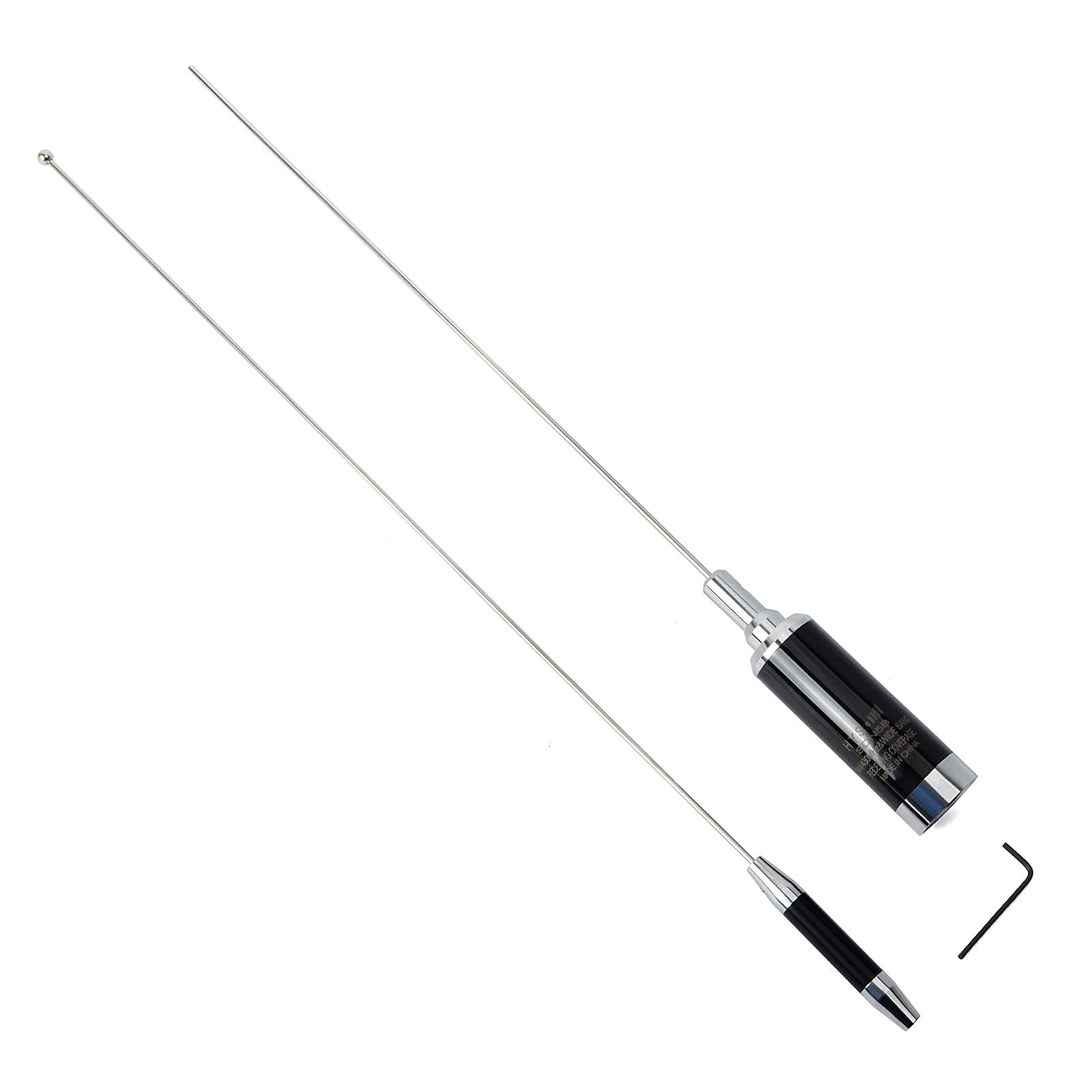 UAYESOK Dual Band NMO Antenna SDN5B 37.5inch, 100W Wide Band Mobile Antenna VHF/UHF Loading Coil Stainless Steel Whip W/TCJ-N2 NMO Trunk Lip Mount