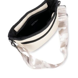 Haute Shore - Jeri Lady Crossbody Tote, Beige W/Beige Camo and Gold Chain Strap