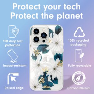 Sonix Phone Case for iPhone 13 Pro | 10ft Drop Tested | White Flower with Gold Foil | Delilah