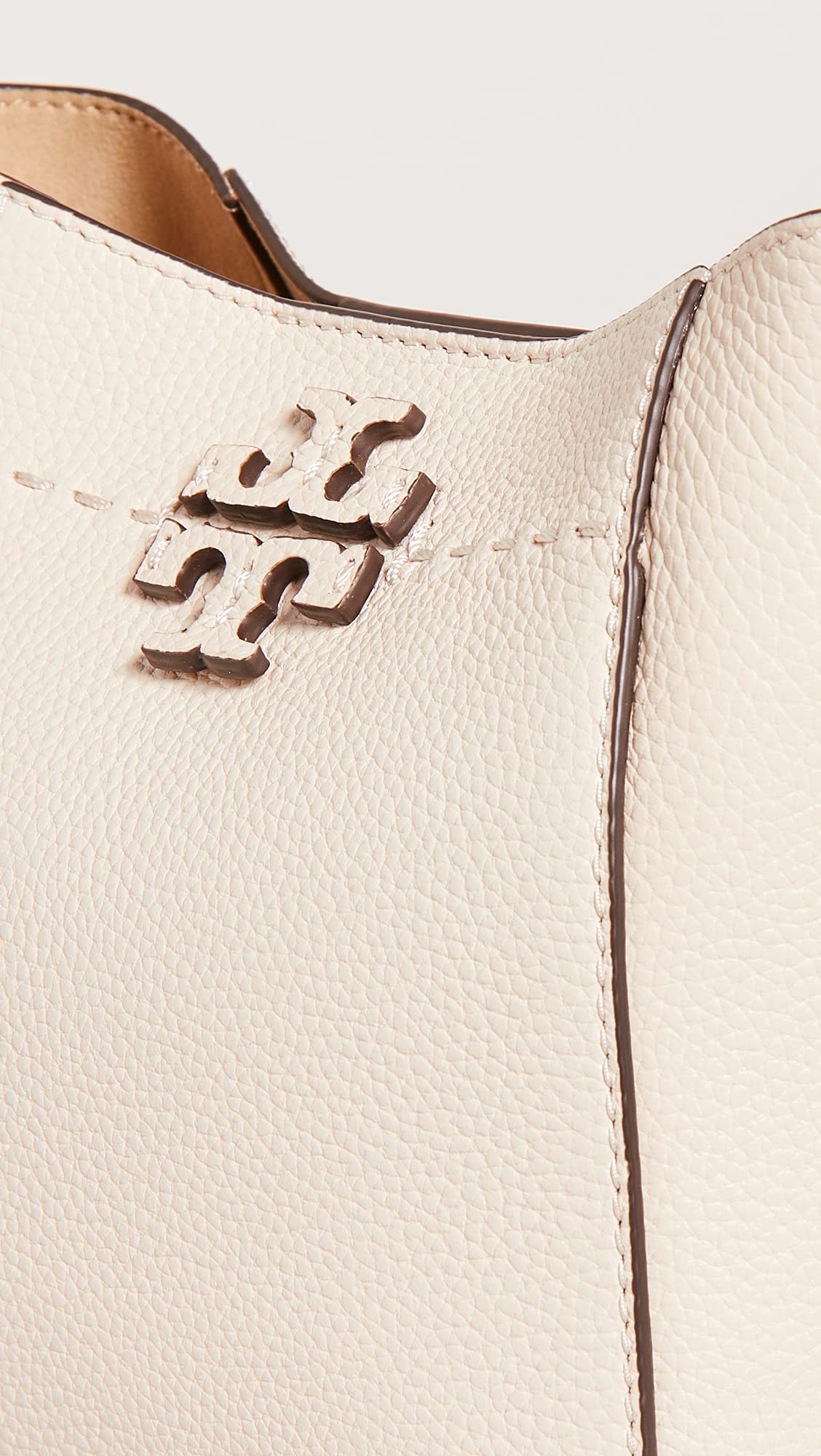 Tory Burch Women's Small McGraw Bucket Bag, Brie, Off White, One Size