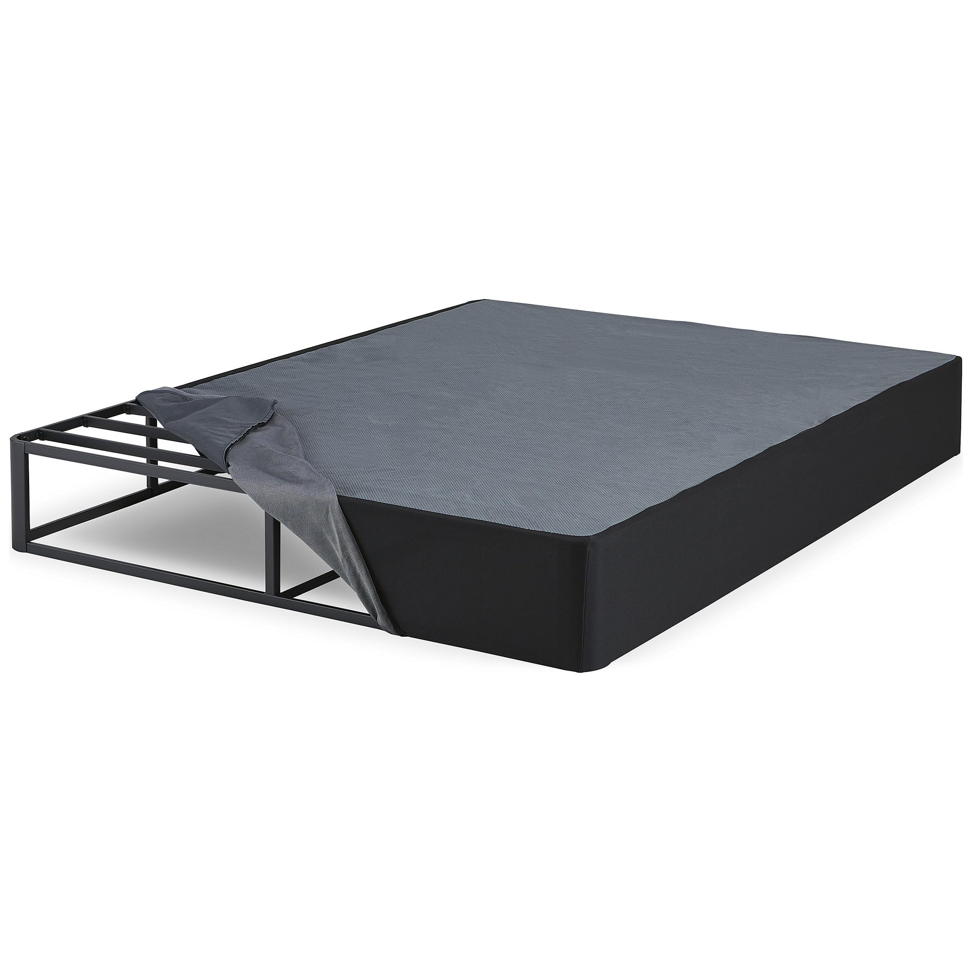 Signature Design by Ashley 10" Mattress Box Spring with Metal Foundation, King, Black