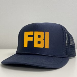 Promotion & Beyond FBI Navy (Gold Text) Investigation Halloween Costume Adjustable Unisex Sports Baseball Hat Cap for Daily Use