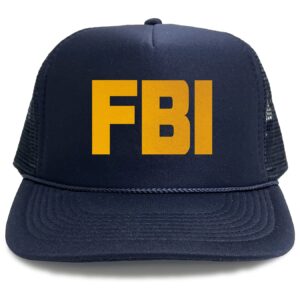 Promotion & Beyond FBI Navy (Gold Text) Investigation Halloween Costume Adjustable Unisex Sports Baseball Hat Cap for Daily Use