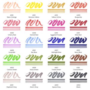 ARTEZA Colored Permanent Markers, Set of 40, Fine & Brush Tip Paint Pens