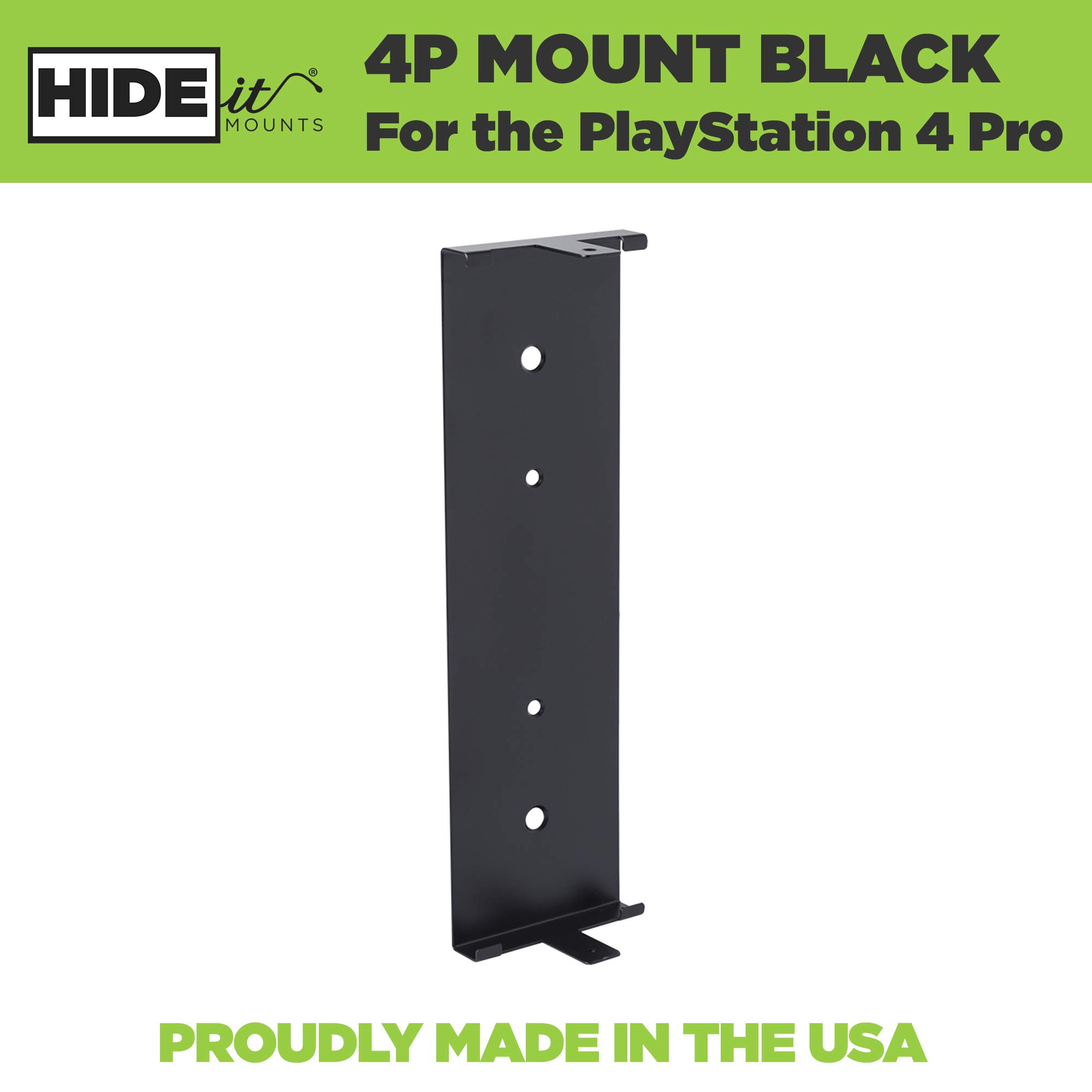 HIDEit Mounts 4P Pro Bundle, Wall Mounts for PS4 Pro and Controller, Steel Wall Mounts for PlayStation 4 Pro and One Rubber Dipped Controller Mount