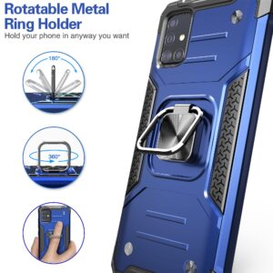 IDYStar for Galaxy A71 5G Case with Screen Protector,for Galaxy A71 5G Case,Shockproof Drop Test Cover with Car Mount Kickstand Lightweight Protective Cover for Galaxy A71 5G,Blue