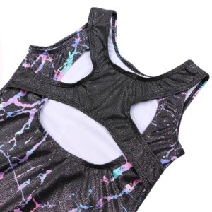 TFJH E Gymnastics Leotards Girls Ballet Dance Apparel Practice Outfits 8-9y Black Line 10A