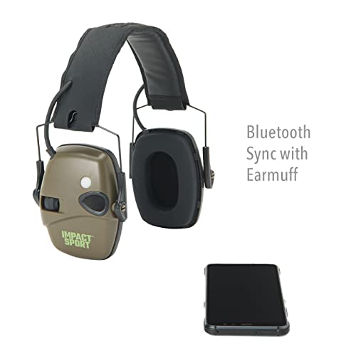 Honeywell Ademco Howard Leight Impact Sport Bluetooth 5.0 Electronic Shooting Earmuff (R-02548) Od Green