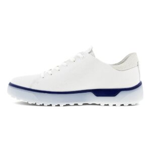 ECCO Men's Golf Tray Hydromax Water Resistant Shoe, White/Blue Depths, 9-9.5