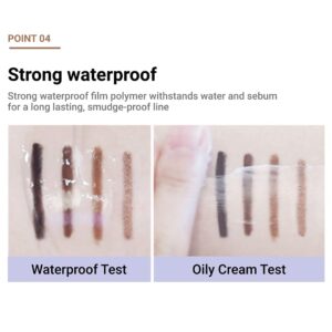 ETUDE Proof 10 Gel Pencil Liner 0.3g (#2 Dark Cacao) (21AD) | Creamy Gel Texture Eyeliner with Wearable Shades to Create Precise Line Eye Makeup without Efforts