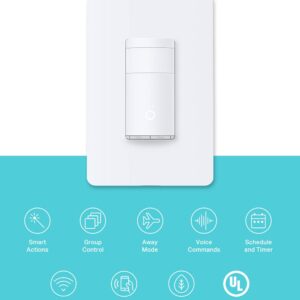 Kasa Smart WiFi Motion Sensor Switch, Single Pole, Needs Neutral Wire, 2.4GHz Wi-Fi Light Switch, Compatible with Alexa & Google Home, UL Certified, No Hub Required(KS200M),White,1-Pack