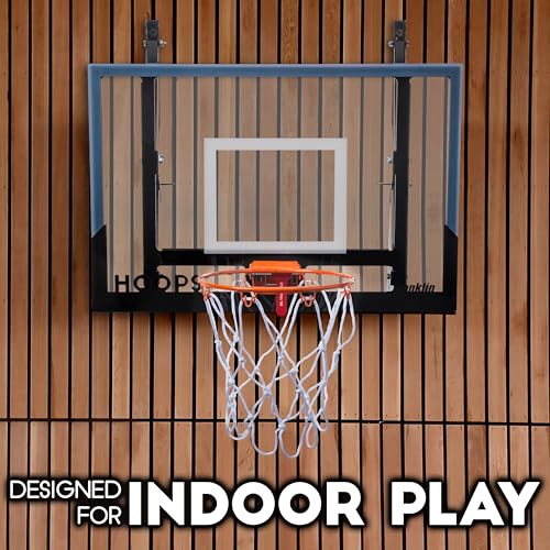 Franklin Sports Wall Mounted Basketball Hoop – Fully Adjustable – Shatter Resistant – Accessories Included, Black/White