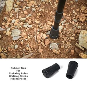 Walking Stick Tips Rubber 4 Pack Trekking Pole Tips Replacement Rubber Feet for Hiking Poles, Walking Sticks, Trekking Poles Rubber Tip for Walking Sticks Hiking Trekking Poles Rubber Feet