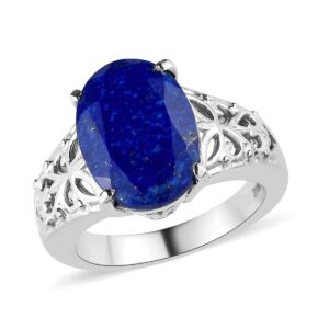 shop lc blue lapis lazuli ring openwork celtic vintage stainless steel lapis lazuli rings for women statement jewelry size 7 birthday gifts for women