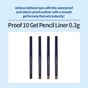 ETUDE Proof 10 Gel Pencil Liner 0.3g (#2 Dark Cacao) (21AD) | Creamy Gel Texture Eyeliner with Wearable Shades to Create Precise Line Eye Makeup without Efforts