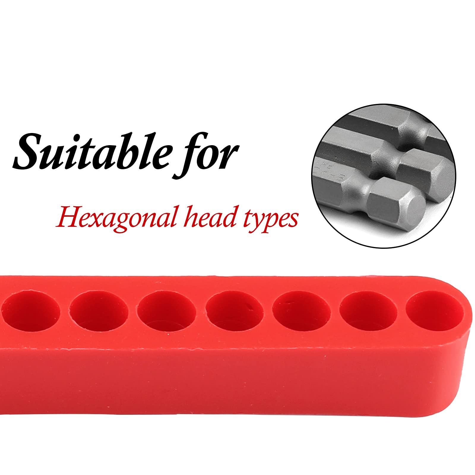 LDEXIN 20Pcs 15 Holes Hex Shank Screwdriver Bit Holder, Plastic Screwdriver Head Storage Case, Drill Bit Storage Case, Screwdriver Head Holder Organizer Fit for 1/4 Inch Hex Shank, Red