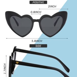 TOODOO 7 Pairs Vintage Heart Shaped Sunglasses for Women Rimless Heart Glasses for Bridal Bachelorette Party Wedding(White Gray, Black Gray)