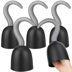 threan 4 pcs large pirate hook captain hand plastic captain hook costume accessories for halloween supplies(black style)