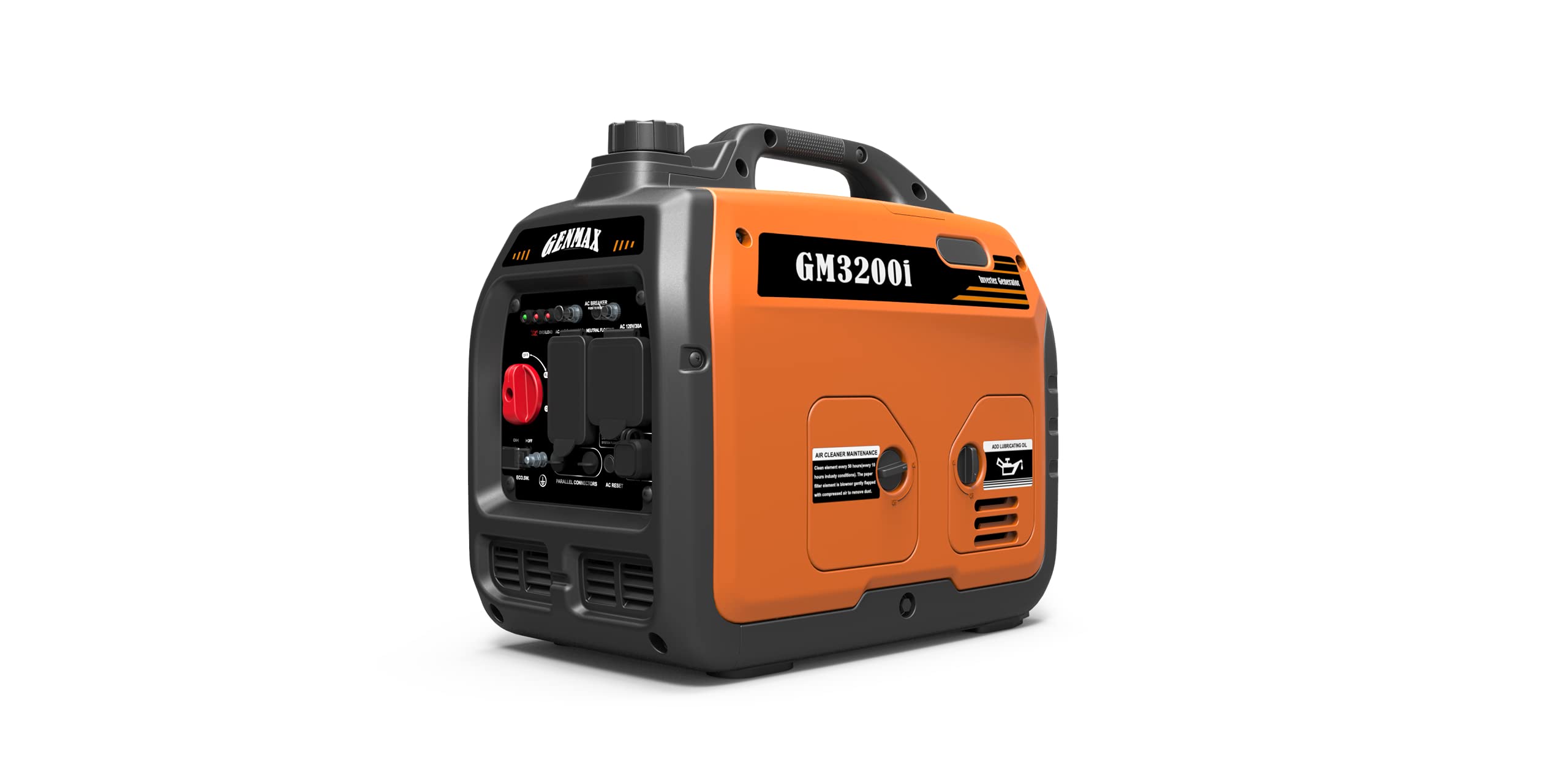 GENMAX Portable Generator,3200W Ultra-Quiet Gas Engine & RV Ready, EPA Compliant, Eco-Mode Feature, Ultra Lightweight for Backup Home Use & Camping (GM-3200i)