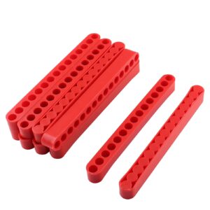 LDEXIN 20Pcs 15 Holes Hex Shank Screwdriver Bit Holder, Plastic Screwdriver Head Storage Case, Drill Bit Storage Case, Screwdriver Head Holder Organizer Fit for 1/4 Inch Hex Shank, Red