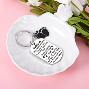 New Dad Gift Keychain for Men Father Day New Daddy to Be Gifts for Husband Boyfriend New Mommy Baby Announcement Pregnancy Gift for Soon to Be Dad Father Day Valentines Christmas Keyring