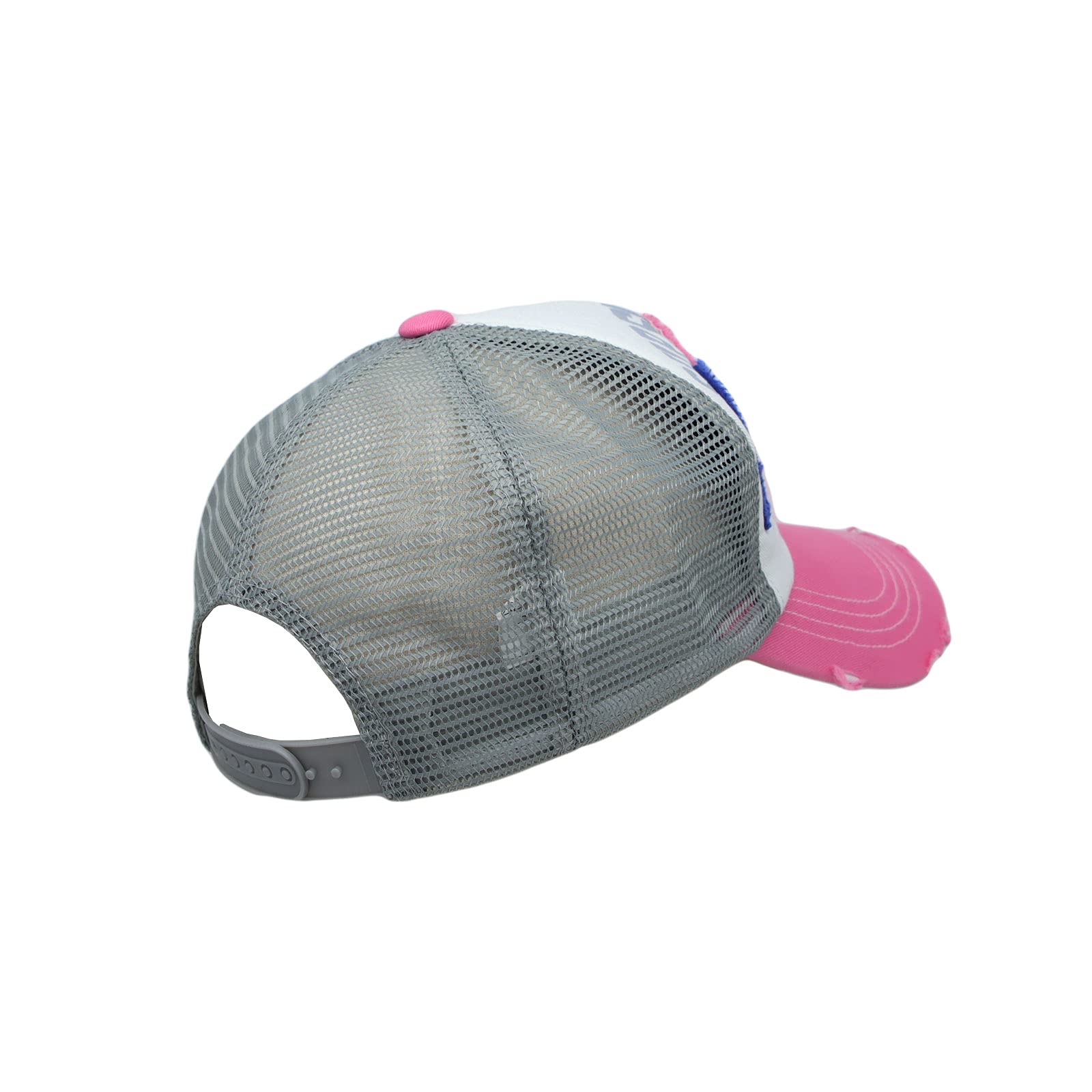 WITHMOONS Baseball Cap Vintage Mesh Distressed Cotton Trucker Hat KR1185 (Pink)