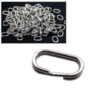 hthylure 100pcs fishing split rings stainless steel fishing oval split rings swivel snap carp fishing tackle chain connector heavy duty split rings size wire diameter 0.6mm 0.7mm