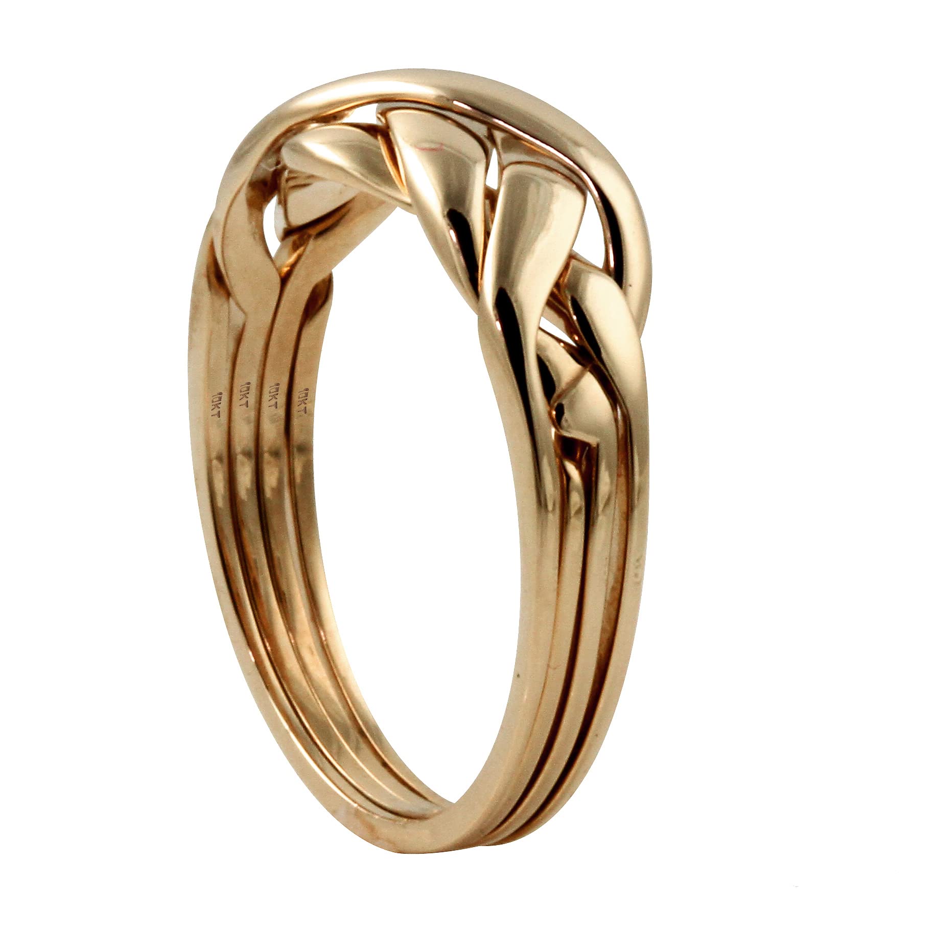 PalmBeach 10K Yellow Gold Braided Puzzle Ring Sizes 5-10 Size 10