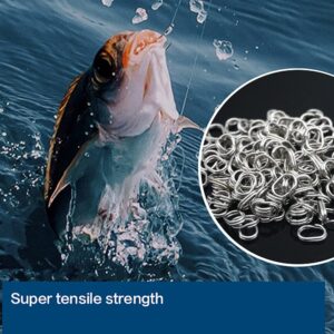 HTHYLURE 100Pcs Fishing Split Rings Stainless Steel Fishing Oval Split Rings Swivel Snap Carp Fishing Tackle Chain Connector Heavy Duty Split Rings Size Wire Diameter 0.6mm 0.7mm