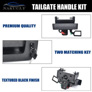 Nakuuly Tailgate Handle with Bezel Lock Kit Compatible with Chevrolet Silverado and GMC Sierra 1500 2500 3500 HD 2007 2008 2009 2010 2011 2012 2013 2014 Tail gate Handle Latch # 22755305