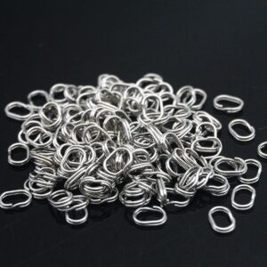 HTHYLURE 100Pcs Fishing Split Rings Stainless Steel Fishing Oval Split Rings Swivel Snap Carp Fishing Tackle Chain Connector Heavy Duty Split Rings Size Wire Diameter 0.6mm 0.7mm