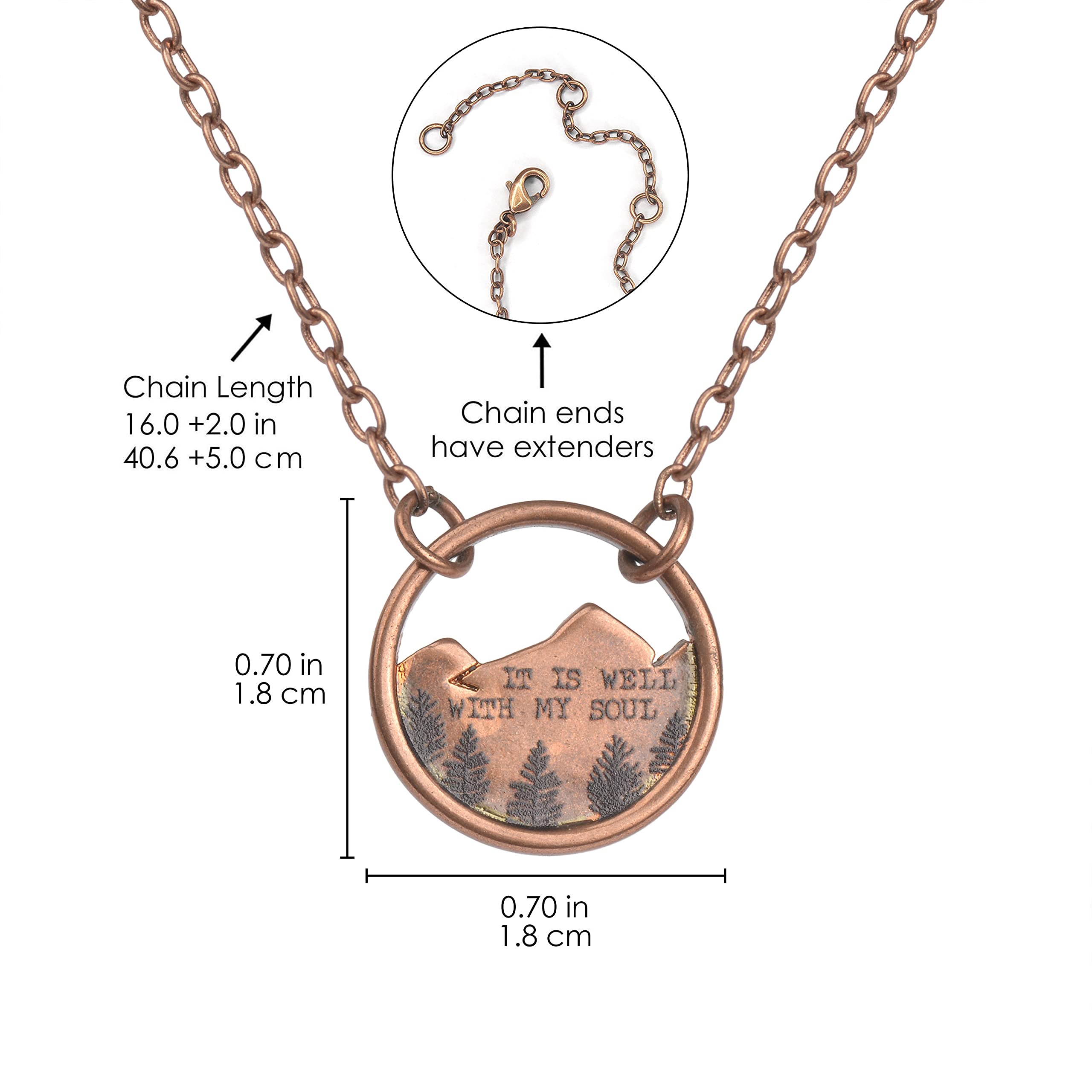 Lauren-Spencer Mountain Necklace for Women Mountain Range Necklace Forest Tree Mountain Pendant Necklace Nature Jewelry Gift for Skiers Hikers Climbers Nature Lovers (Rose Gold Forest Mountain)