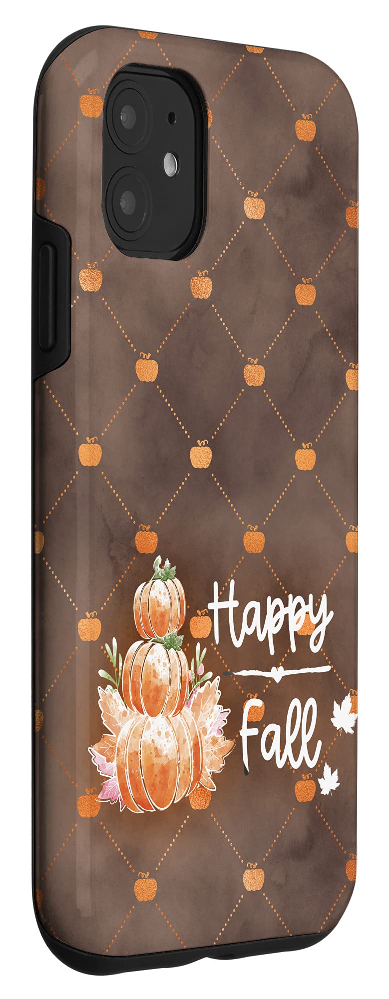 iPhone 11 Happy Fall Orange Pumpkin brown Pattern - Autumn leaves Case