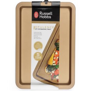 Russell Hobbs RH01690GEU7 Opulence Baking Tray Oven Sheet Non-Stick Surface, 37 cm, Easy Clean, Strong and Durable, Ideal for Roasted Vegetables and Potatoes & Sweet Baked Treats, Carbon Steel, Gold