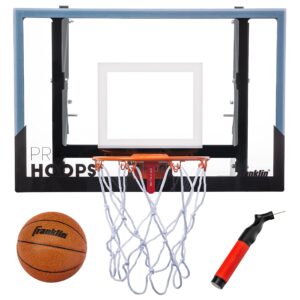 Franklin Sports Wall Mounted Basketball Hoop – Fully Adjustable – Shatter Resistant – Accessories Included, Black/White