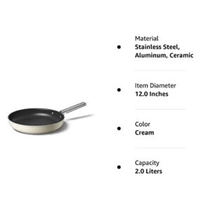 Smeg Cookware 12-Inch Cream Frypan