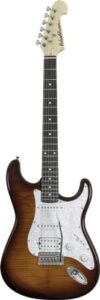 washburn sonamaster 6 string solid-body electric guitar, right, sunburst (sdfsb)