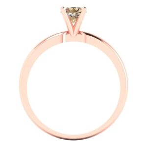 Clara Pucci 0.50 ct Round Cut Solitaire Stunning Yellow Moissanite Bridal Designer Anniversary Engagement Ring in 14k Rose Gold SZ 10