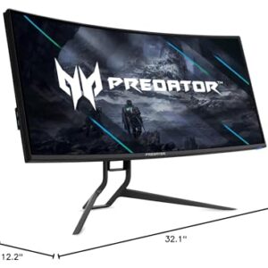 Acer Predator X34 Sbmiiphzx 34" 1900R Curved UWQHD (3440 x 1440) IPS Gaming Monitor | NVIDIA G-SYNC | NVIDIA Reflex Latency | Up to 180Hz | Up to 0.5ms | DCI-P3 98% | 400nit | DP & 2 x HDMI 2.0,Black