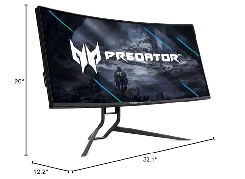 Acer Predator X34 Sbmiiphzx 34" 1900R Curved UWQHD (3440 x 1440) IPS Gaming Monitor | NVIDIA G-SYNC | NVIDIA Reflex Latency | Up to 180Hz | Up to 0.5ms | DCI-P3 98% | 400nit | DP & 2 x HDMI 2.0,Black