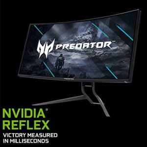 Acer Predator X34 Sbmiiphzx 34" 1900R Curved UWQHD (3440 x 1440) IPS Gaming Monitor | NVIDIA G-SYNC | NVIDIA Reflex Latency | Up to 180Hz | Up to 0.5ms | DCI-P3 98% | 400nit | DP & 2 x HDMI 2.0,Black