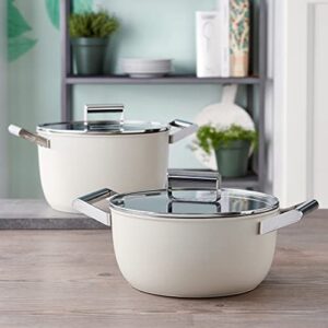 Smeg Cream 5-Quart 9.5-Inch Casserole Dish with Lid