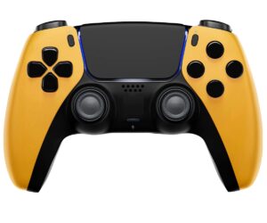 moddedzone wireless controller for ps5 with exclusive and unique designs compatible with playstation 5 - the ideal christmas gift for gaming enthusiasts - expertly crafted in usa caution yellow