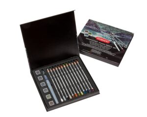 derwent graphitint mixed media set, 19 piece set, graphitint paint, pencils & waterbrush (2305949)