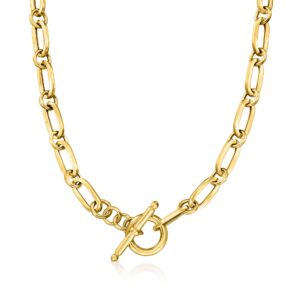 ross-simons italian 18kt gold over sterling paper clip link necklace. 20 inches