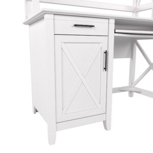 Bush Furniture Key West 48-inch Computer Desk with Hutch, Pure White Oak (KWD248WT-03)