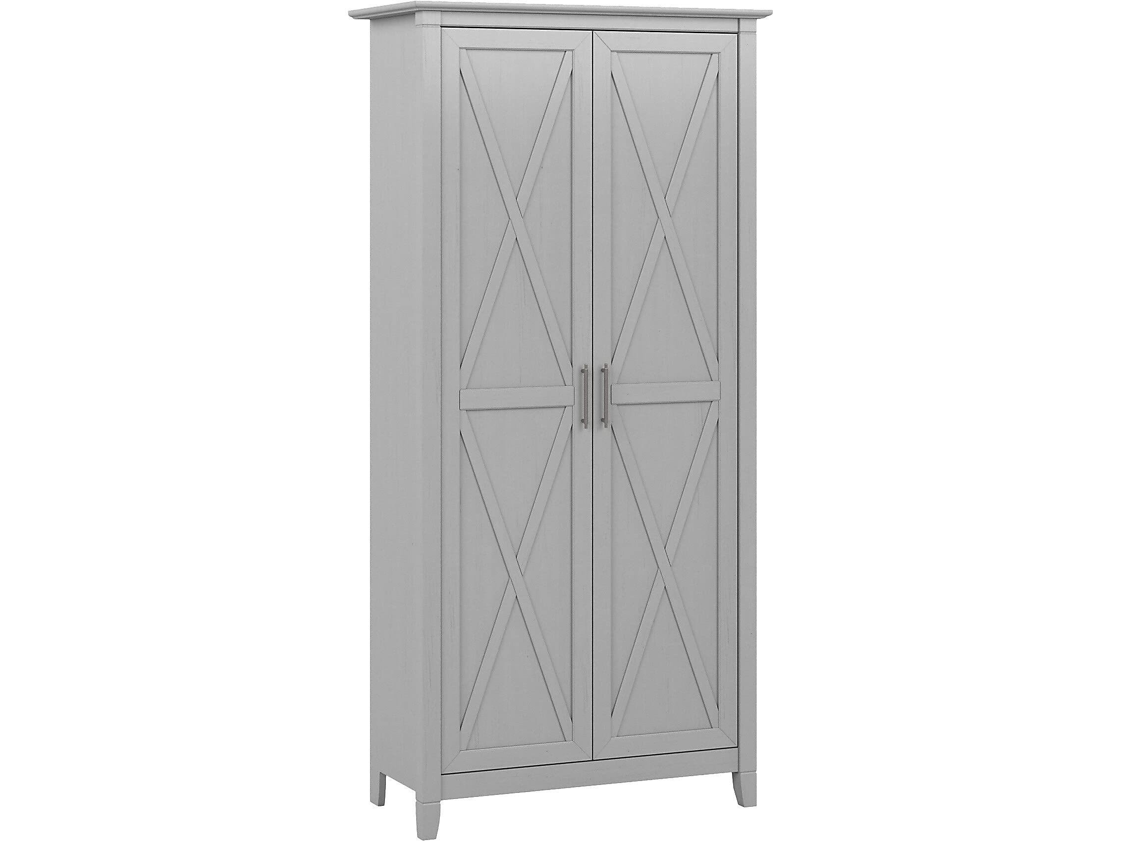 Bush Furniture Key West Tall Storage Cabinet with Doors in Cape Cod Gray