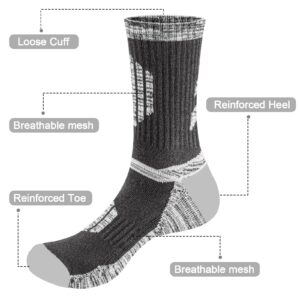 YUEDGE Men's Hiking Socks Moisture Wicking Mens Socks Cushioned Casual Athletic Socks Comfort Work Socks for Men Size 9-11, Multicolor, 5 Pairs